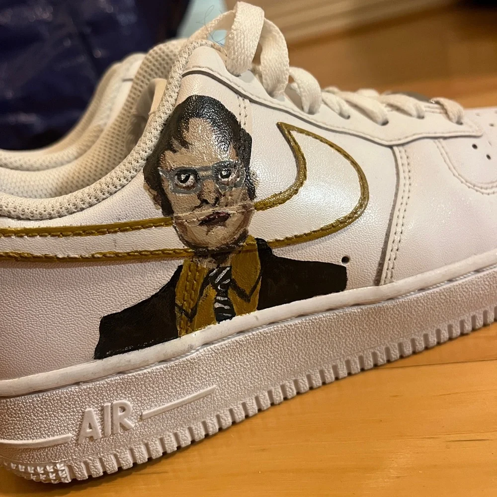 Nike White Sneakers with Artistic Detail - Picture 2 of 3